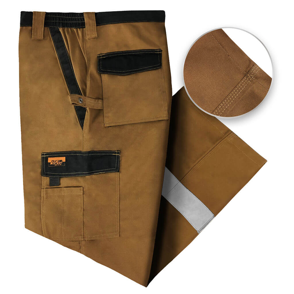 DuraDrive Men's TRADESMAN British Tan Hi-Vis Two Tone Work Pants