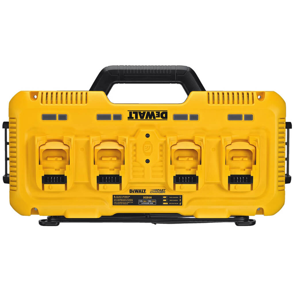 DEWALT DCB104 20-Volt MAX Lithium-Ion Battery 4-Port Fast Charger