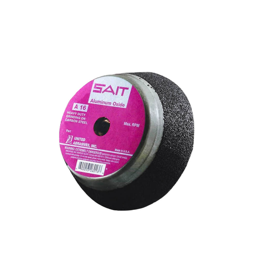 SAIT 26000 4 in. x 2 in. x 5/8-11 in. A16 Plain Backed Tough Grinding General Purpose Cup Stone