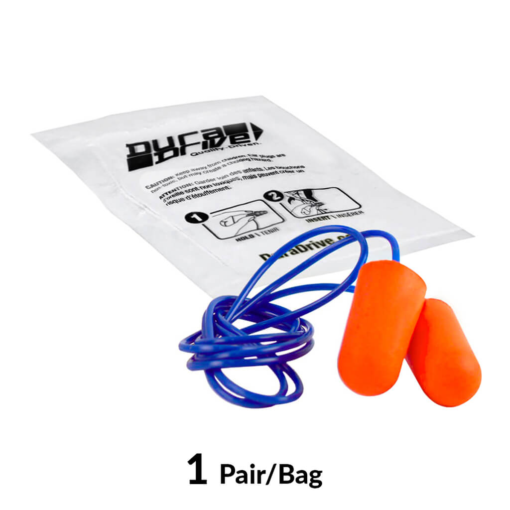 DuraDrive Orange Disposable Corded Foam Earplug with 32 dB NRR (100-Pair)