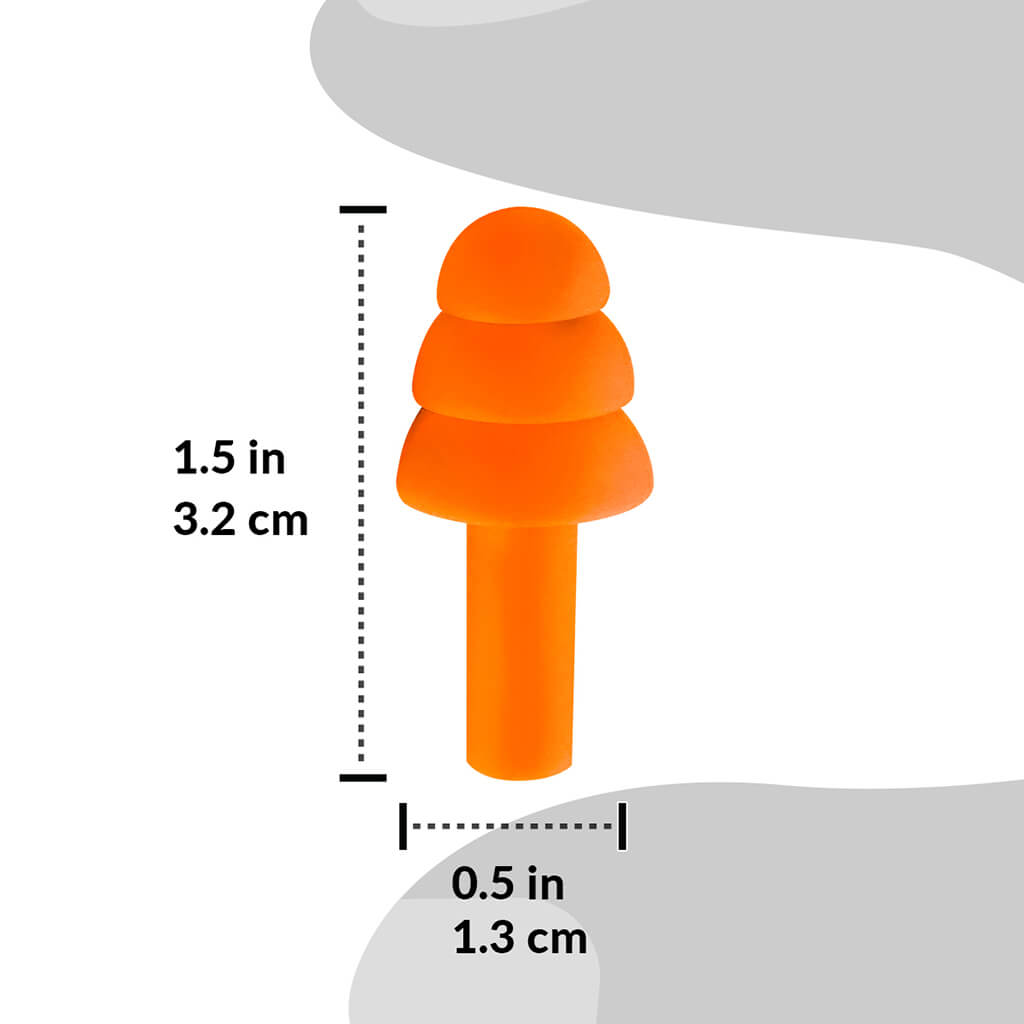 DuraDrive Orange Reusable Uncorded Triple-Flange Silicone Earplug with 25 dB NRR (200-Pair)