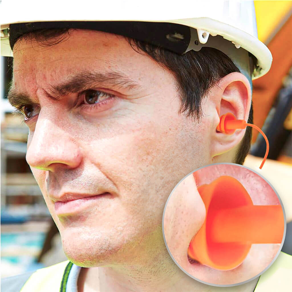 DuraDrive Orange Reusable Corded Triple-Flange Silicone Earplug with 25 dB NRR (200-Pair)