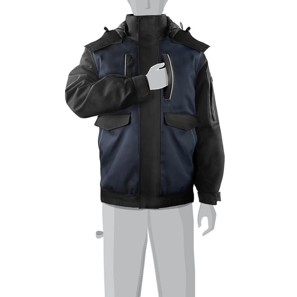 DuraDrive Men's TRADESMAN Navy and Black Two Tone Hooded Jacket