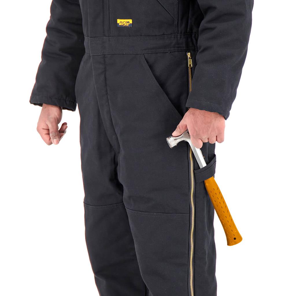 DuraDrive Men's Black Cotton Canvas Insulated Coverall