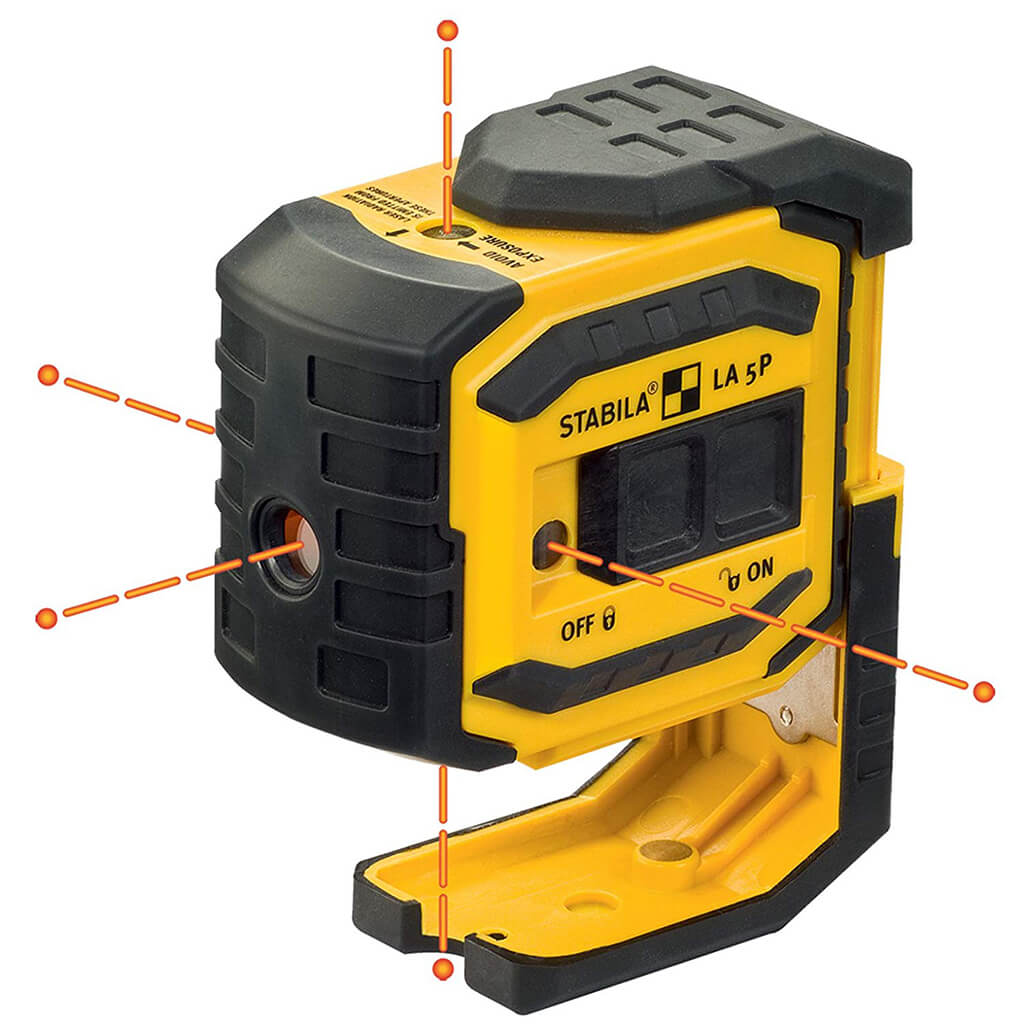 STABILA LA-5P-G Green Beam Self-Leveling 5-Point Layout Laser Kit