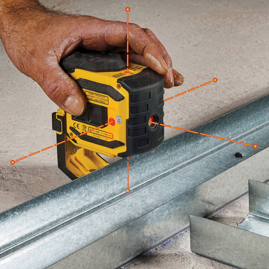 STABILA LA-5P-G Green Beam Self-Leveling 5-Point Layout Laser Kit