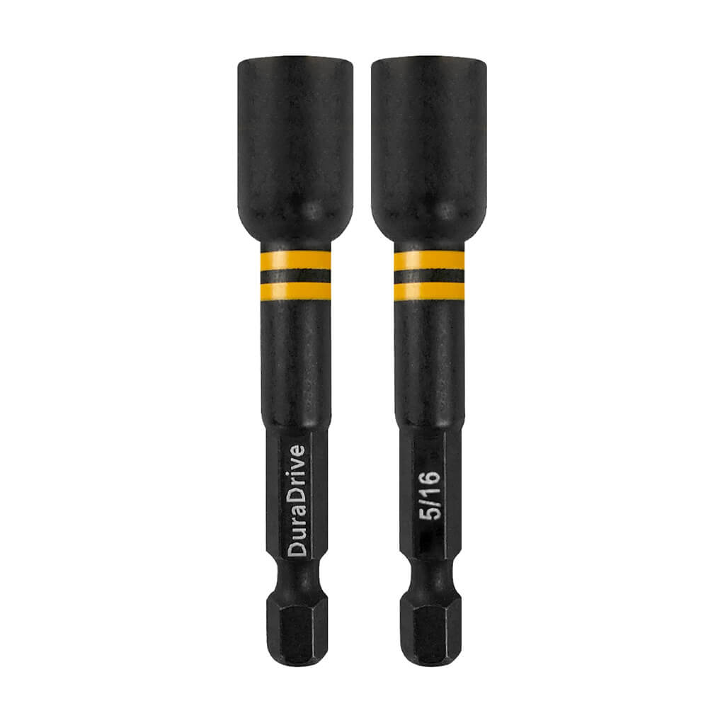DuraDrive 5/16 in. x 2-9/16 in. Hex Impact Magnetic Nut Setter (2-Piece)