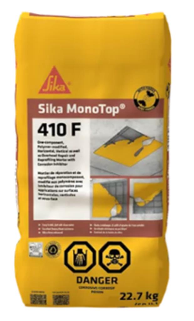 Sika MonoTop®-410 F 22.7kg One-Component, Polymer-Modified, Fibre-Reinforced Horizontal, Overhead And Vertical Repair And Reprofiling Mortar With Integral Corrosion Inhibitor