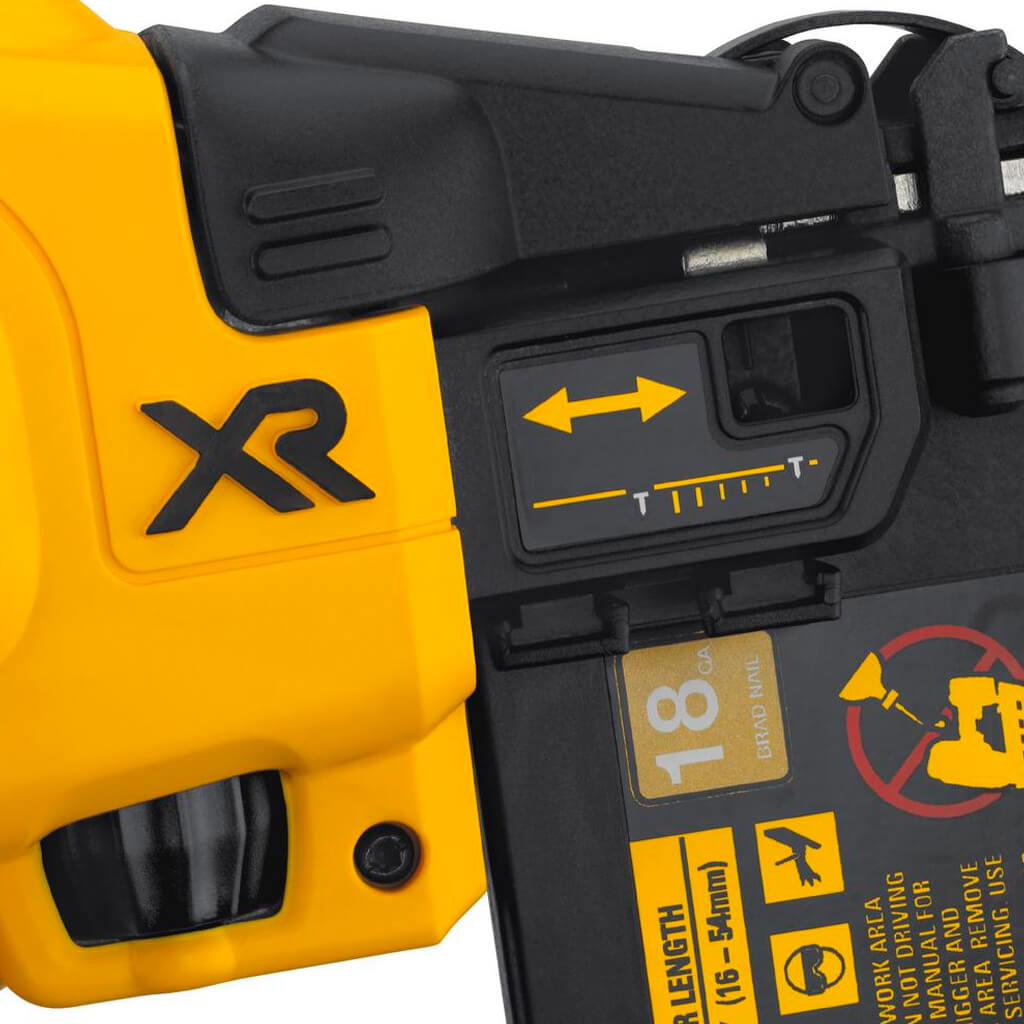 DEWALT DCN680B 20-Volt MAX XR Lithium-Ion 5/8 in. to 2-1/8 in. 18-Gauge Brushless Brad Nailer (Tool Only)