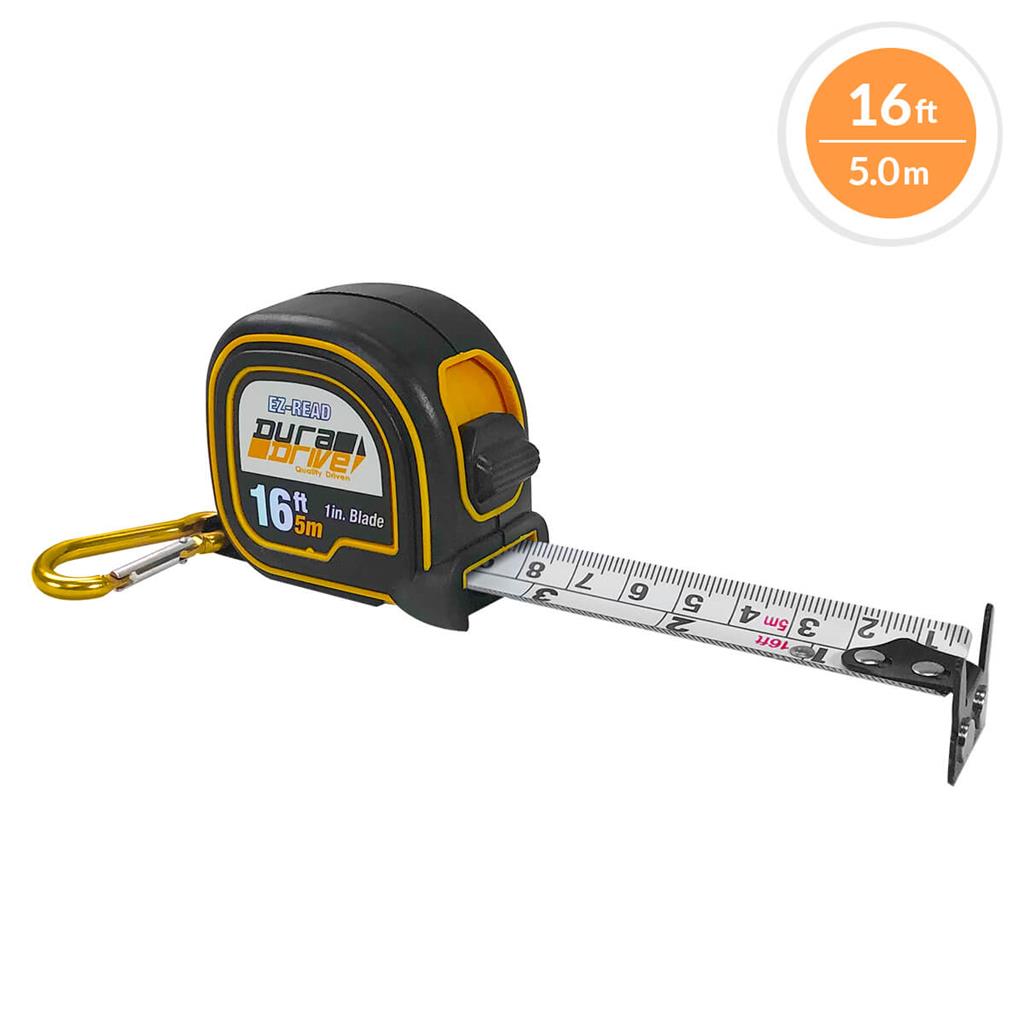 DuraDrive 16 ft./5m Imperial/Metric EZ-Read Magnetic Double Side Dual Hook Tape Measure