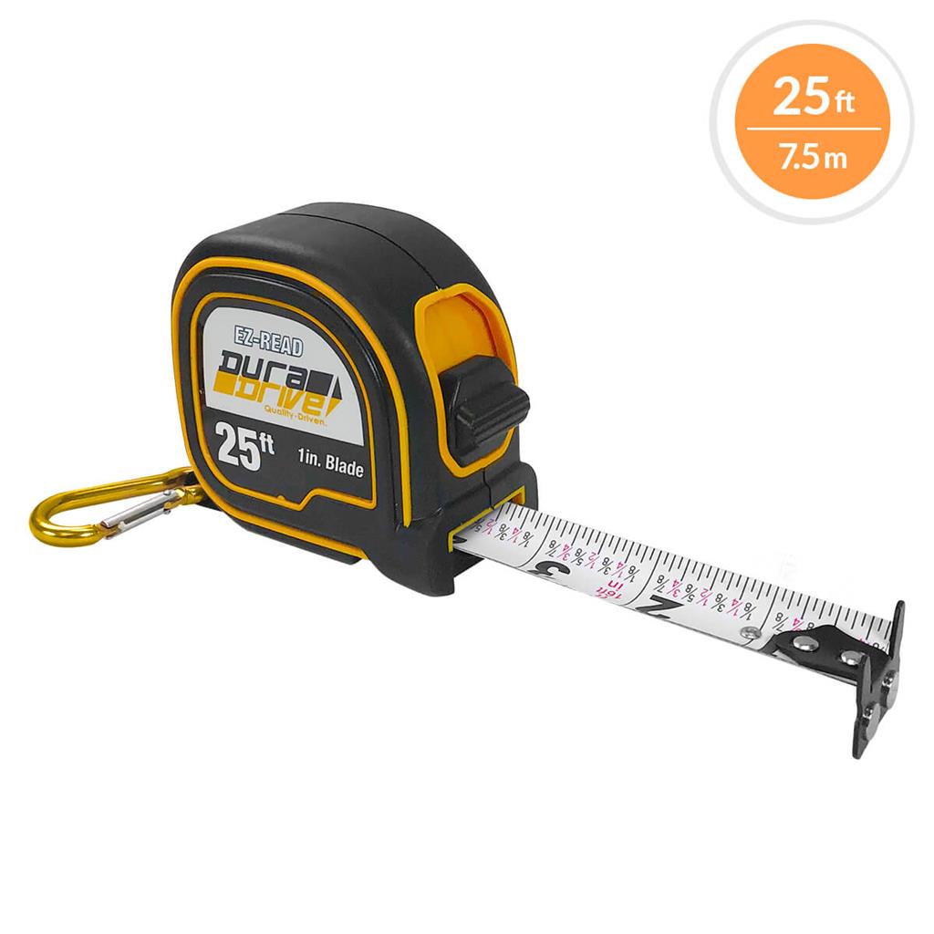 DuraDrive 25 ft. Imperial EZ-Read Magnetic Double Side Dual Hook Tape Measure