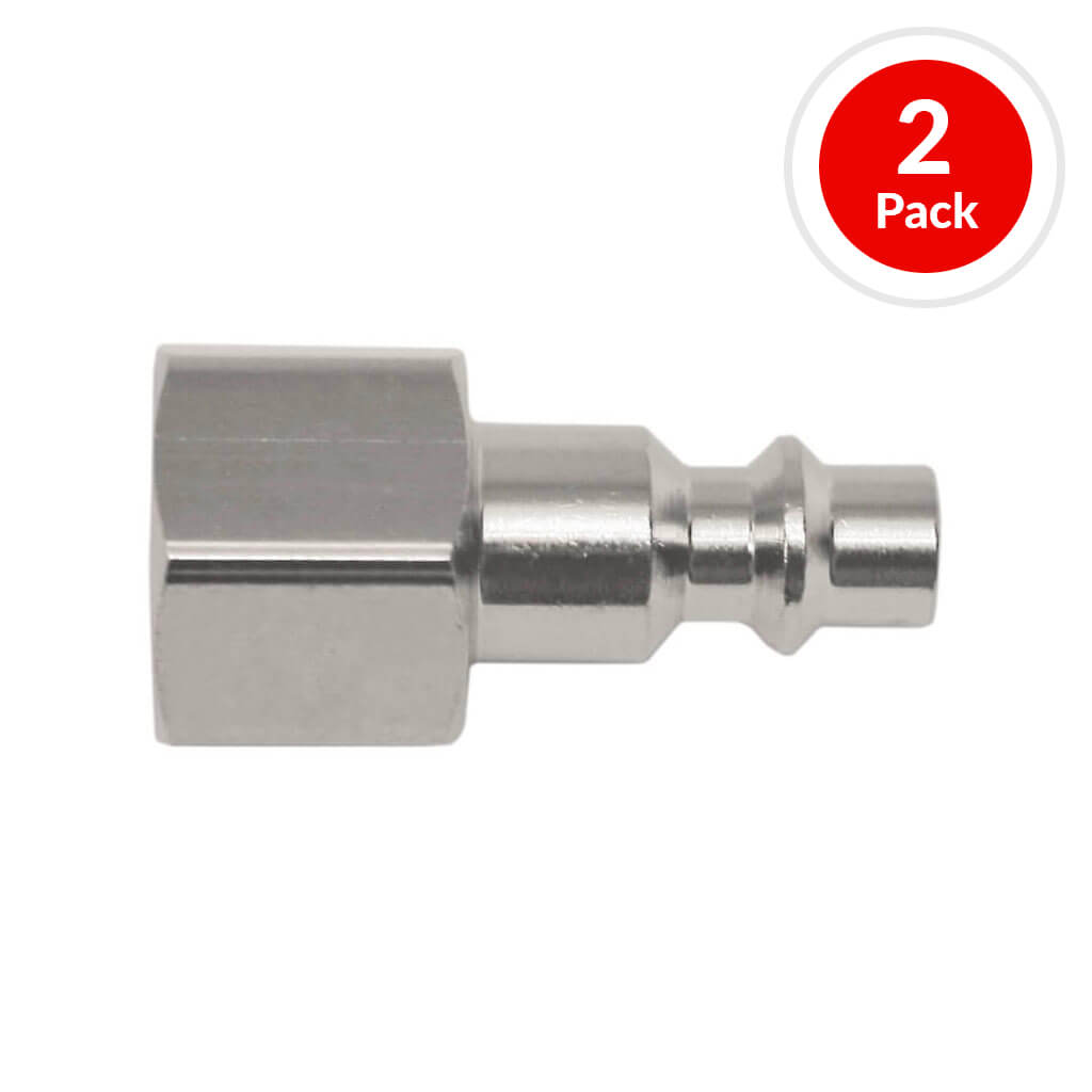 DuraDrive MP30F-2 3/8 in. Air Hose Zinc Coated Female Plug Fitting Coupler (2-Pack)