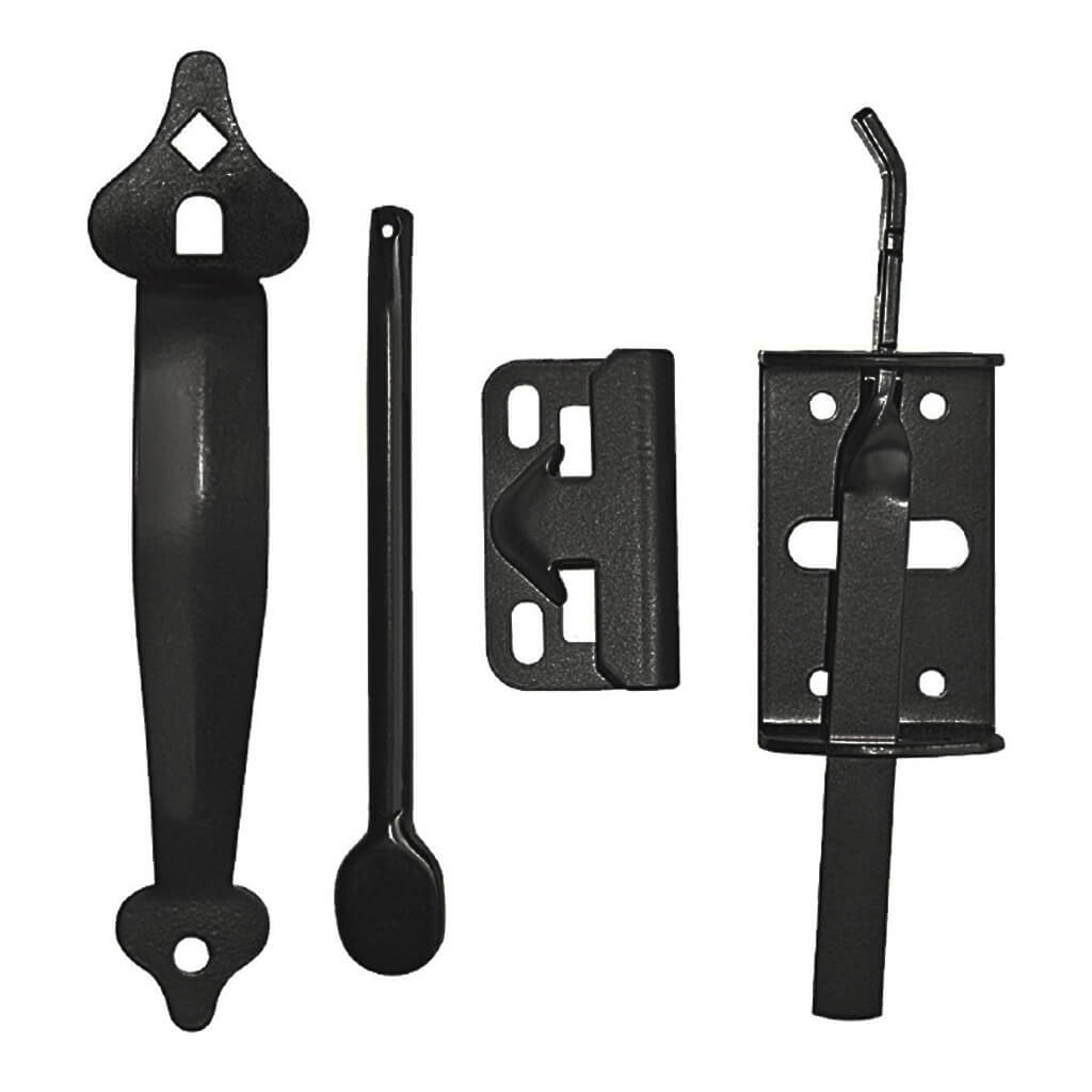 Nuvo Iron TL6BLK 6 in. Black Galvanzied Metal Wooden Fence and Gate Ornamental Thumb Latch Handle