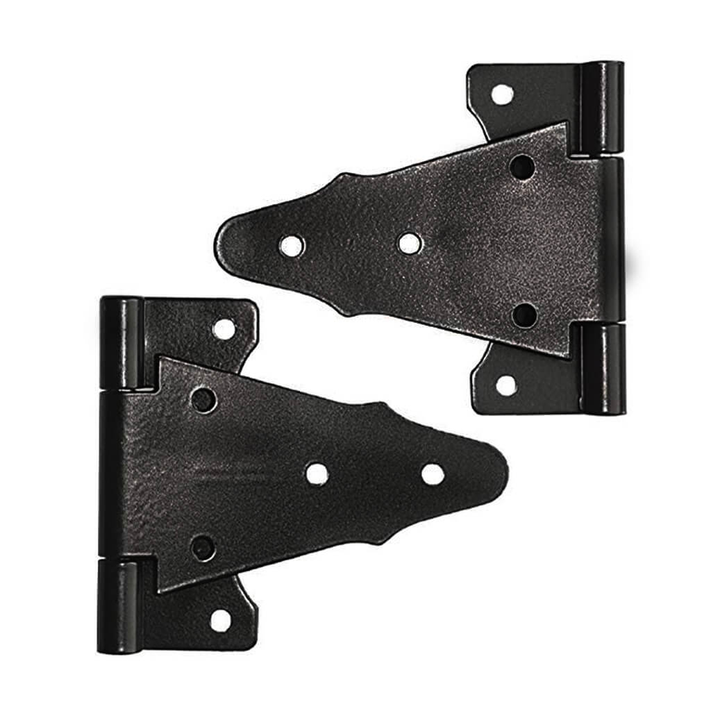 Nuvo Iron TH6BLK 6 in. Black Galvanized Metal Wooden Fence and Gate Tee Hinge