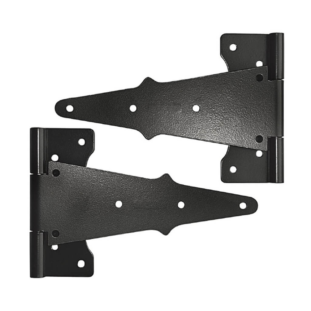 Nuvo Iron TH8BLK/B 8 in. Black Galvanized Metal Wooden Fence and Gate Tee Hinge