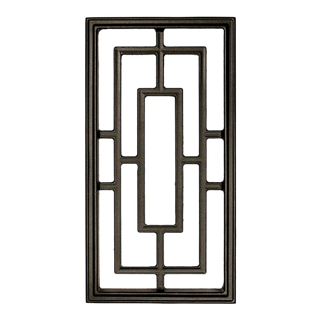 Nuvo Iron ACW57 17-1/4 in. x 8-5/8 in. Decorative Rectangle Black Cast Aluminum Wooden Fence and Gate Insert