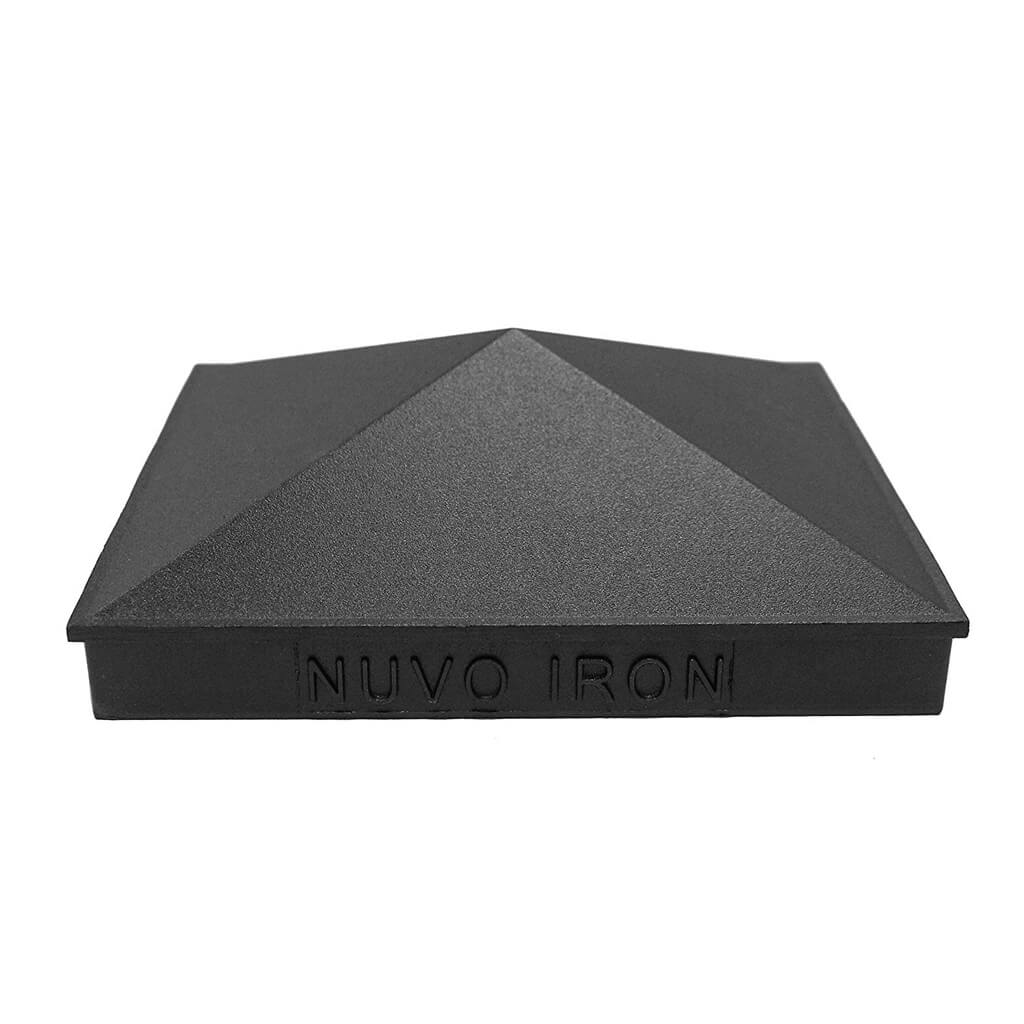 Nuvo Iron PCP03 5-1/2 in. x 5-1/2 in. Black Aluminum Wooden Fence and Gate Pyramid Post Cap