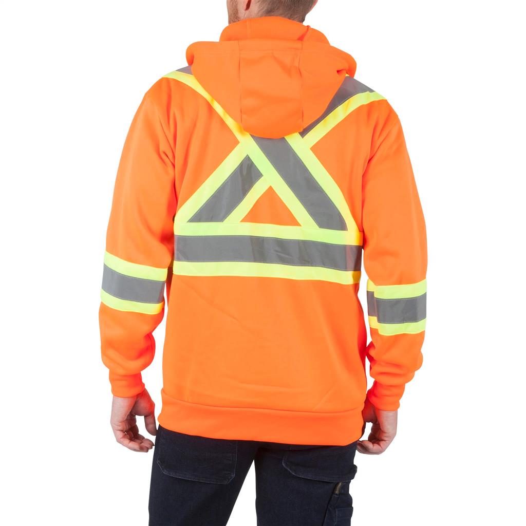 DuraDrive Men's Orange Hi-Vis Class 2 Level 2 Hoodie with Detachable Hood