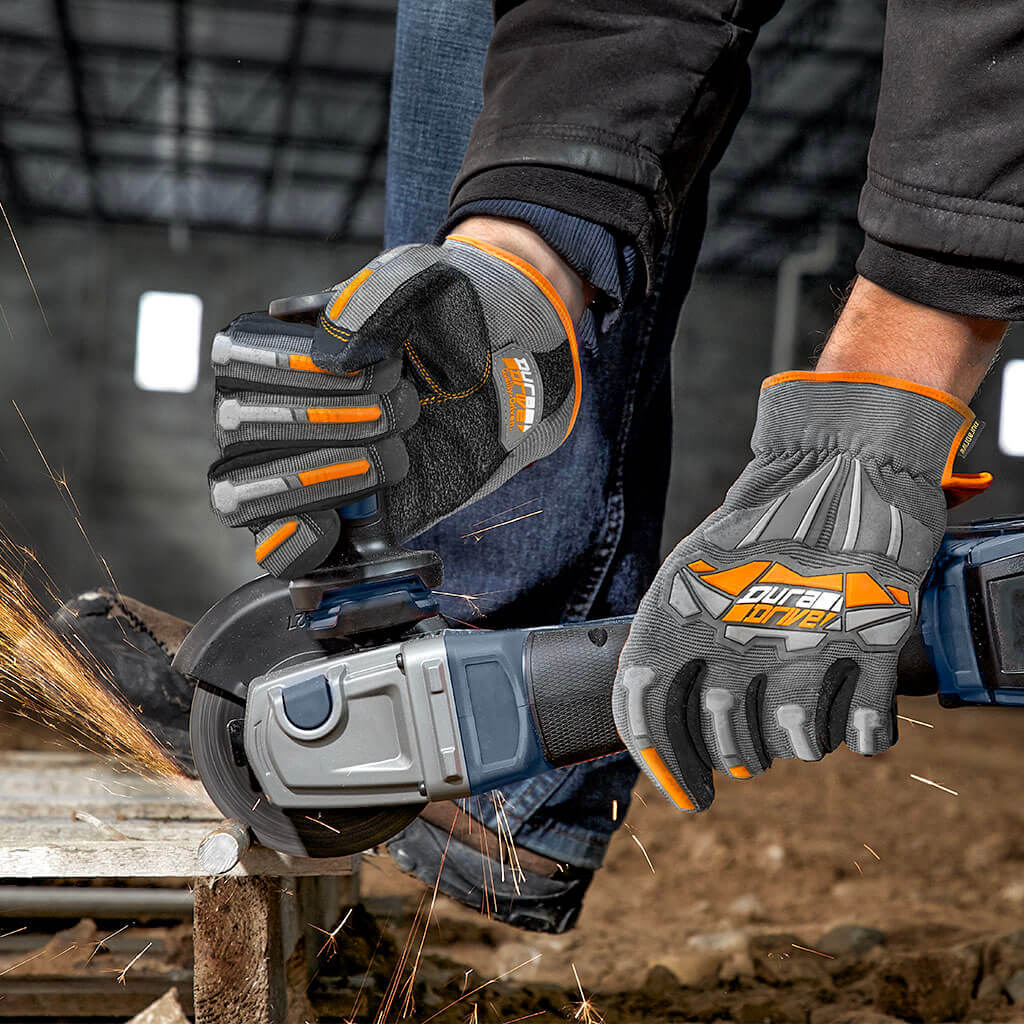 DuraDrive Grey SABLE Impact-Resistant Abrasion Resistant Technical Work Gloves