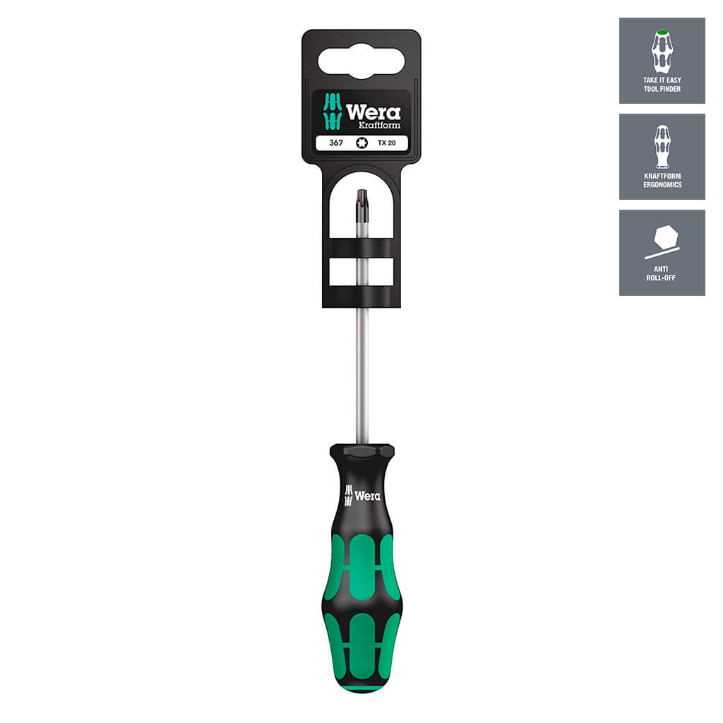 Wera 05100062001 367 SB Kraftform Plus 20 x 100mm Torx Drive Screwdriver