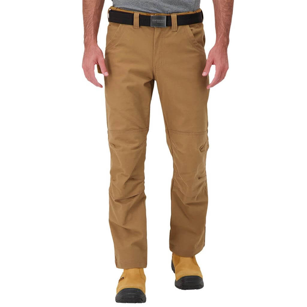 DuraDrive Men's EASY RIDER Khaki Relaxed Fit Water Repellent Brush Duck Cotton Work Pants