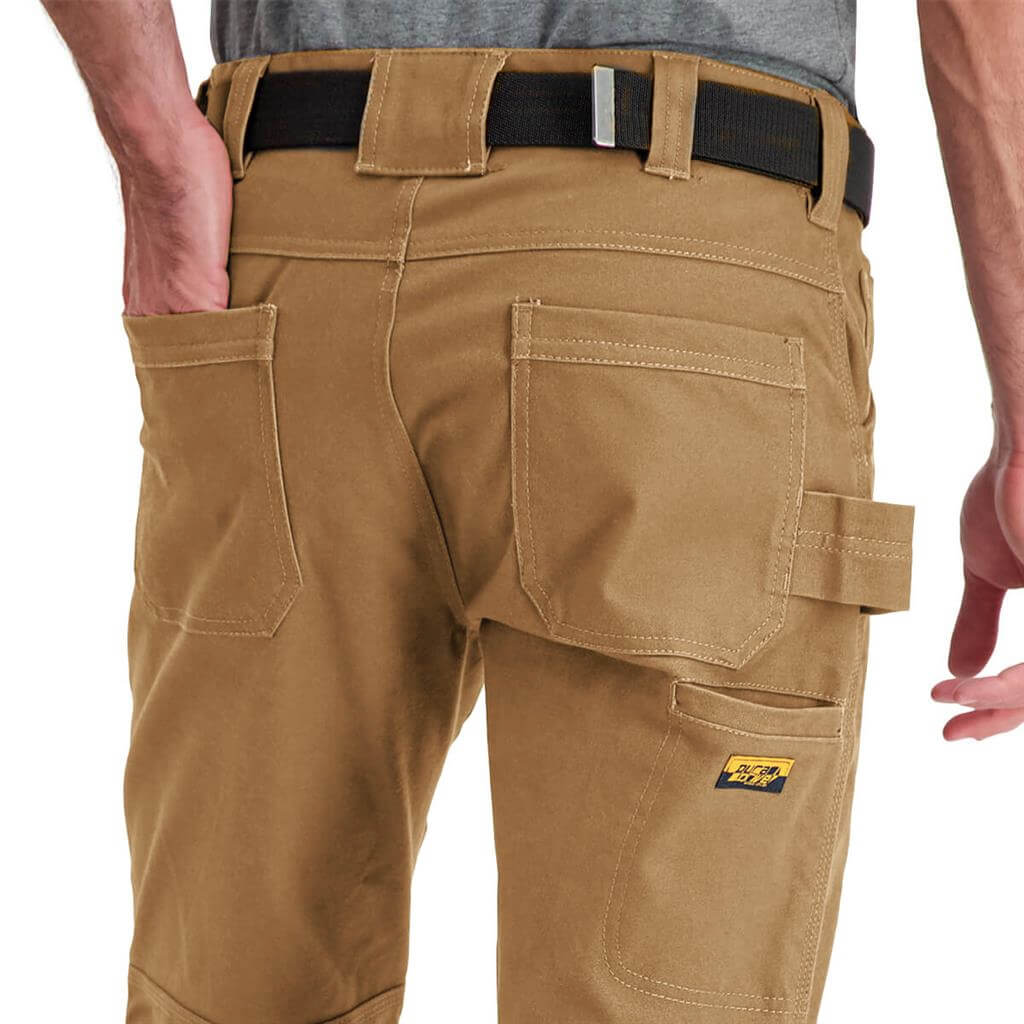 DuraDrive Men's EASY RIDER Khaki Relaxed Fit Water Repellent Brush Duck Cotton Work Pants