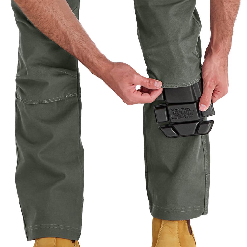 DuraDrive Men's EASY RIDER Moss Green Relaxed Fit Water Repellent Brush Duck Cotton Work Pants