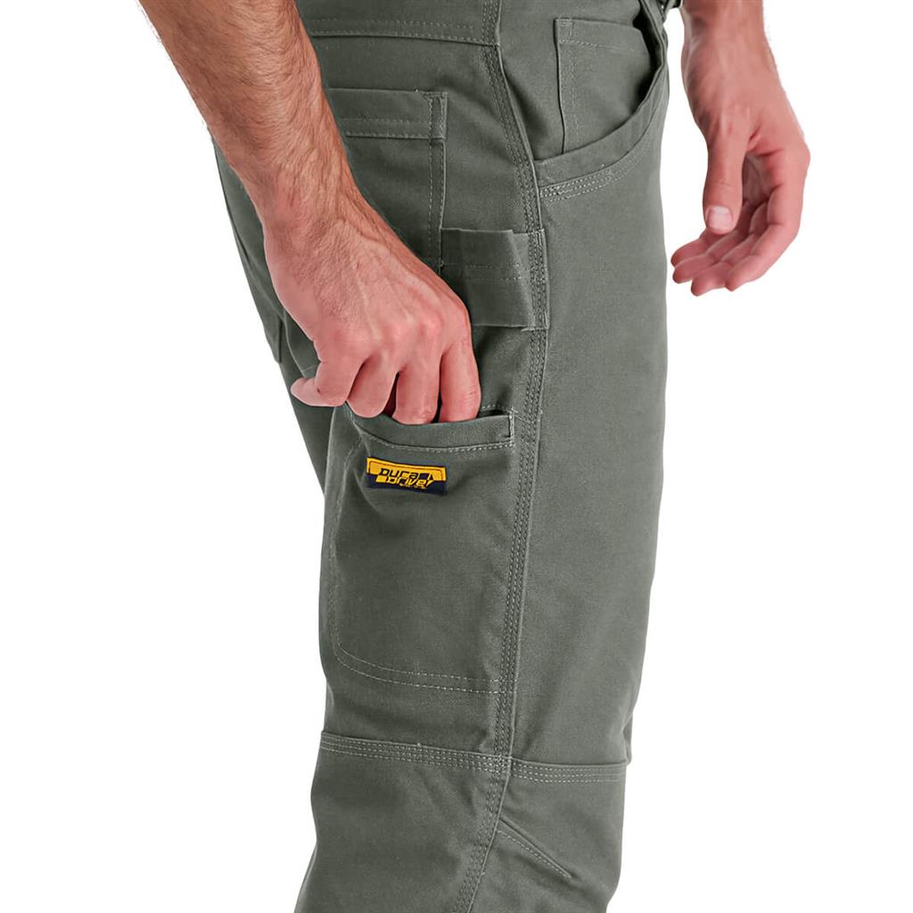 DuraDrive Men's EASY RIDER Moss Green Relaxed Fit Water Repellent Brush Duck Cotton Work Pants