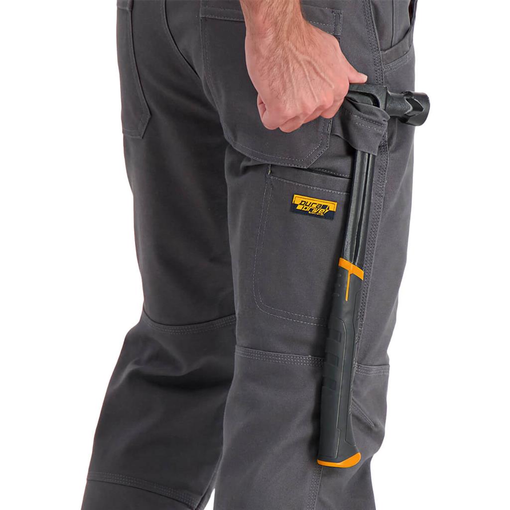 DuraDrive Men's EASY RIDER Grey Relaxed Fit Water Repellent Brush Duck Cotton Work Pants