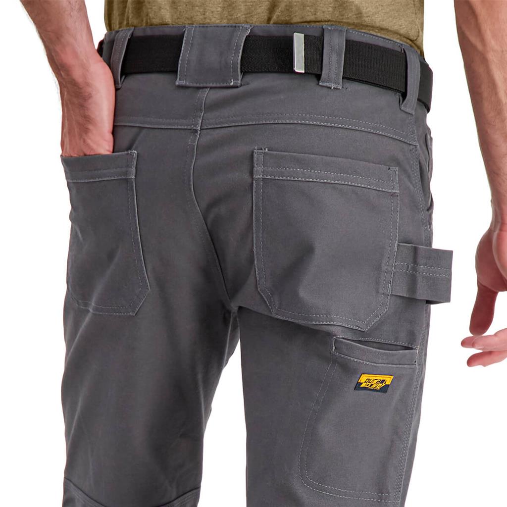 DuraDrive Men's EASY RIDER Grey Relaxed Fit Water Repellent Brush Duck Cotton Work Pants