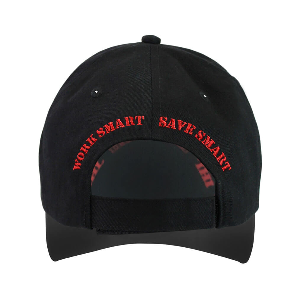 IHL 28782 Black One Size Baseball Cap with Velcro Closure