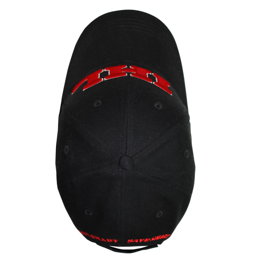 IHL 28782 Black One Size Baseball Cap with Velcro Closure