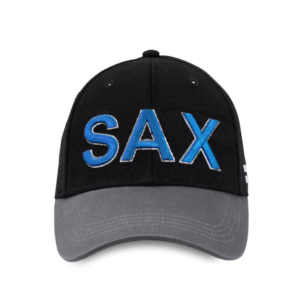 SAX 28786 Two Tone Black & Grey Baseball Cap with Adjustable Closure