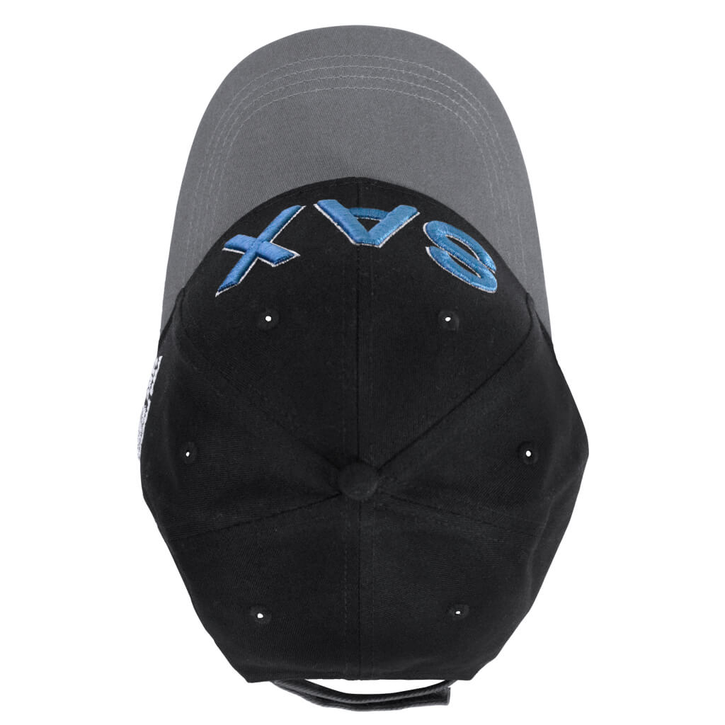 SAX 28786 Two Tone Black & Grey Baseball Cap with Adjustable Closure