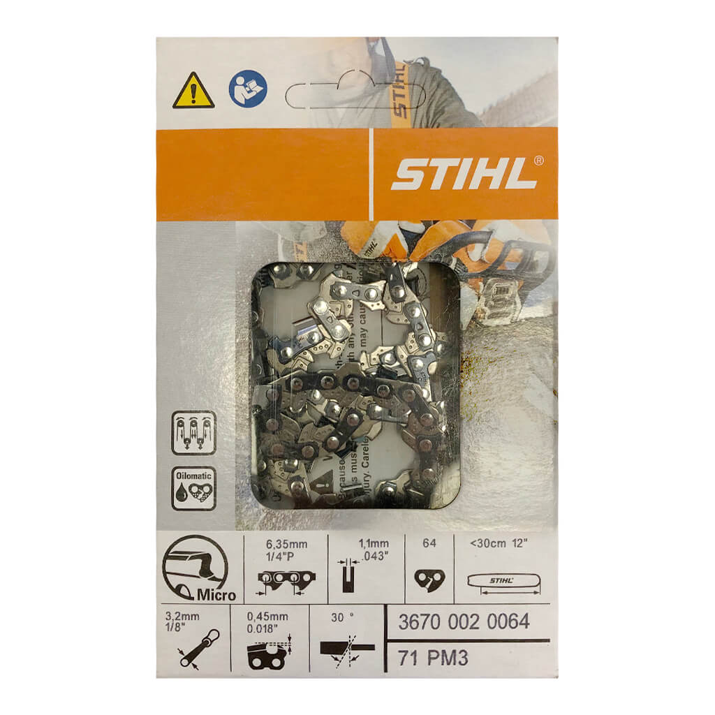 STIHL 3670 005 0064/71PM3 0.25 in. x 0.043-Gauge 64 Drive Links Micro Oilomatic Chain