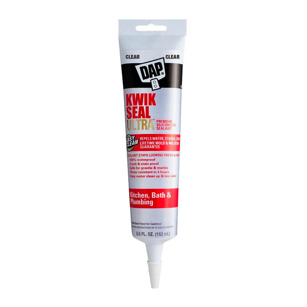 DAP 74824 162mL KWIK SEAL ULTRA Clear Kitchen, Bath and Plumbing Siliconized Sealant