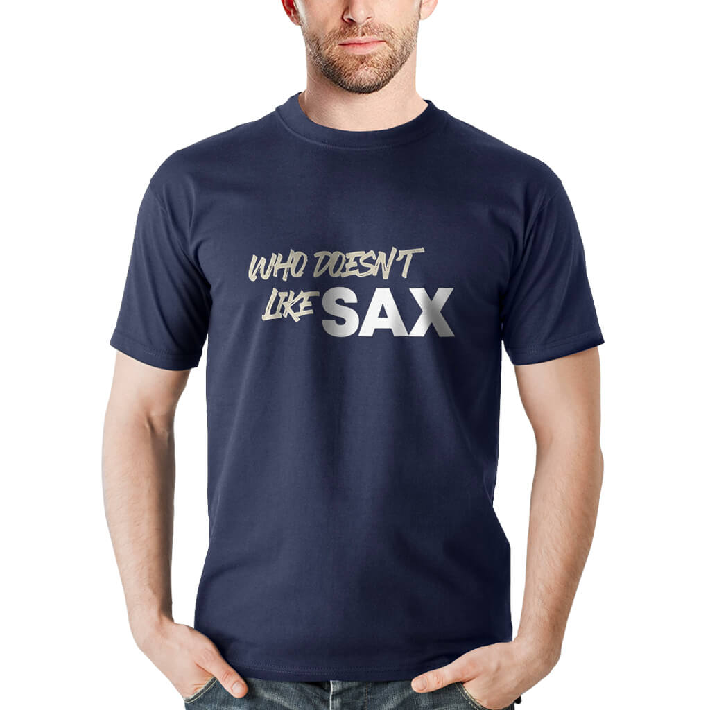 SAX Men's Navy Short Sleeve Cotton T-Shirt 