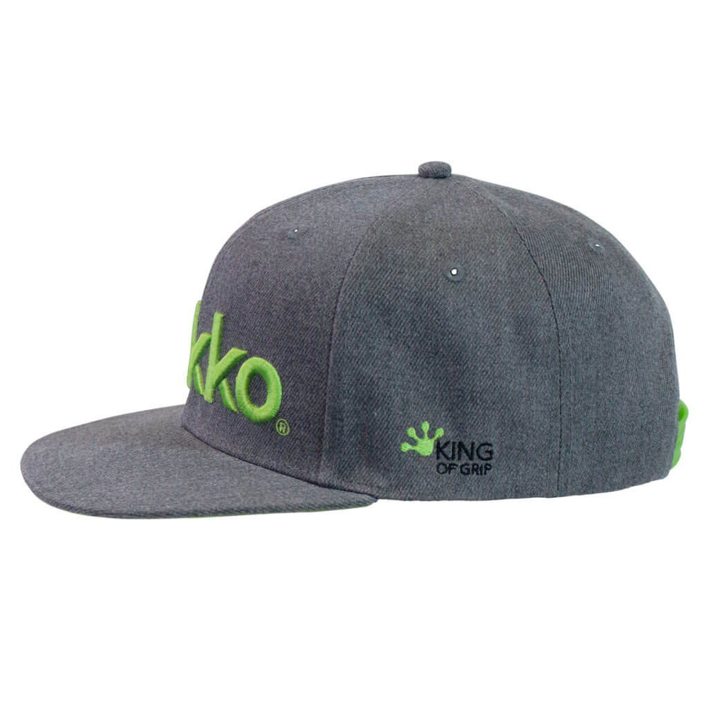 Gekko Dark Heather Grey Flat Brim Cap with Snap-Back Closure