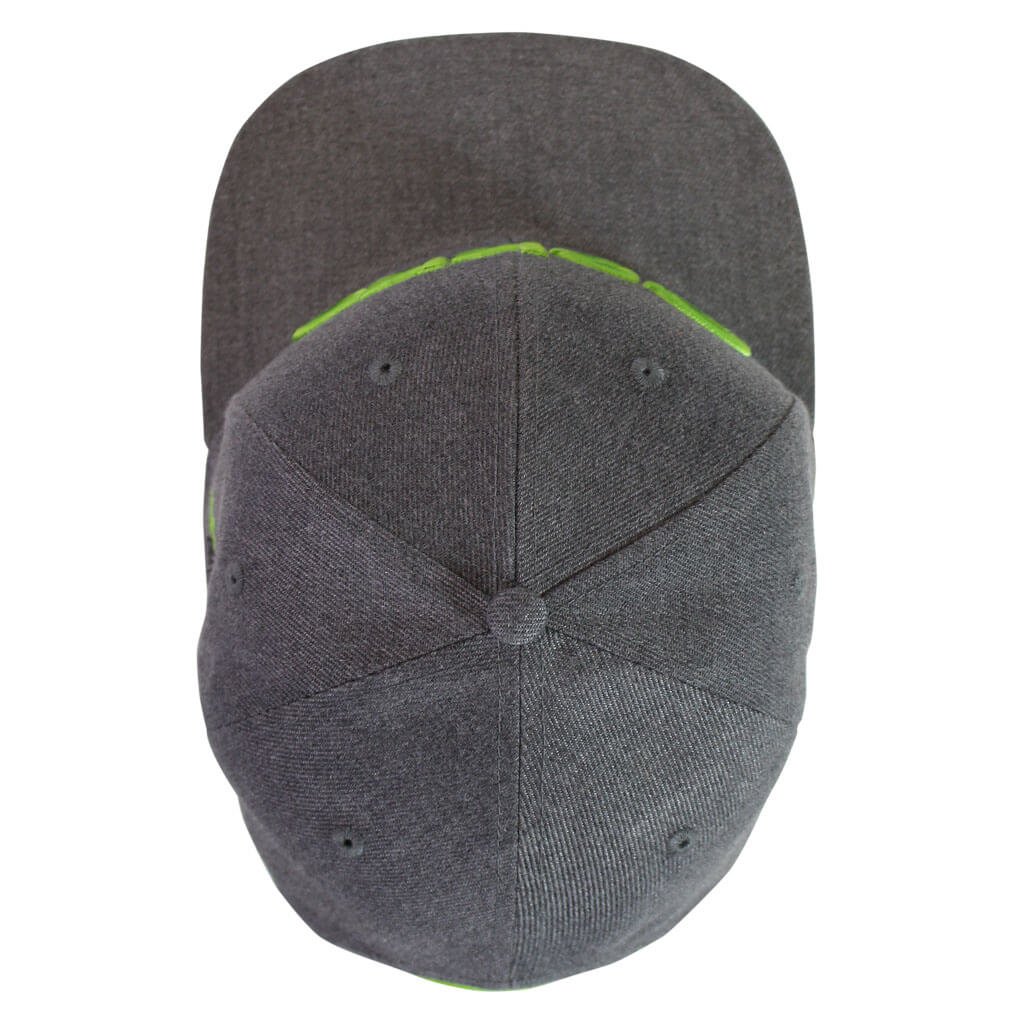Gekko Dark Heather Grey Flat Brim Cap with Snap-Back Closure
