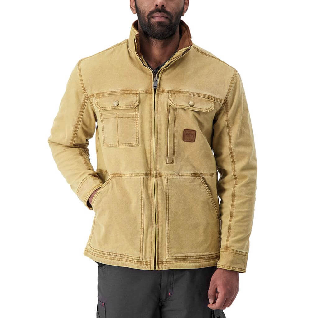 DuraDrive Men's SONI Khaki Vintage Lined Utility Jacket