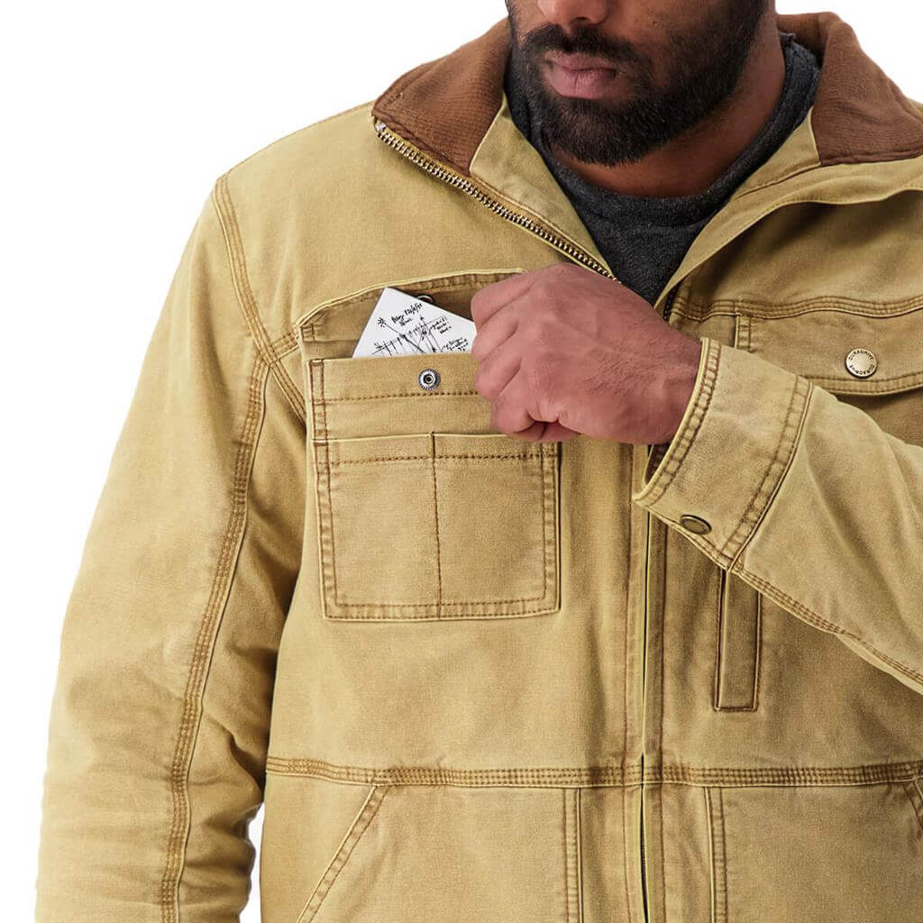 DuraDrive Men's SONI Khaki Vintage Lined Utility Jacket