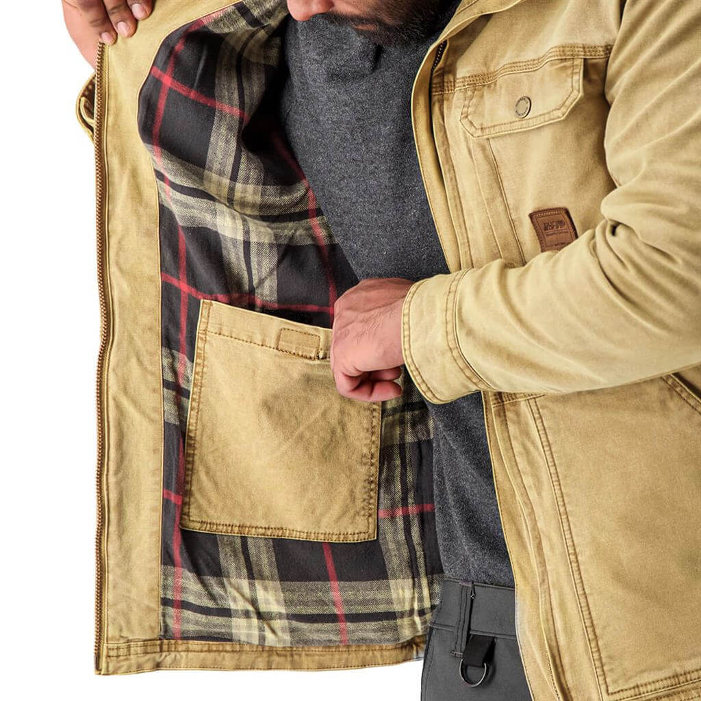 DuraDrive Men's SONI Khaki Vintage Lined Utility Jacket