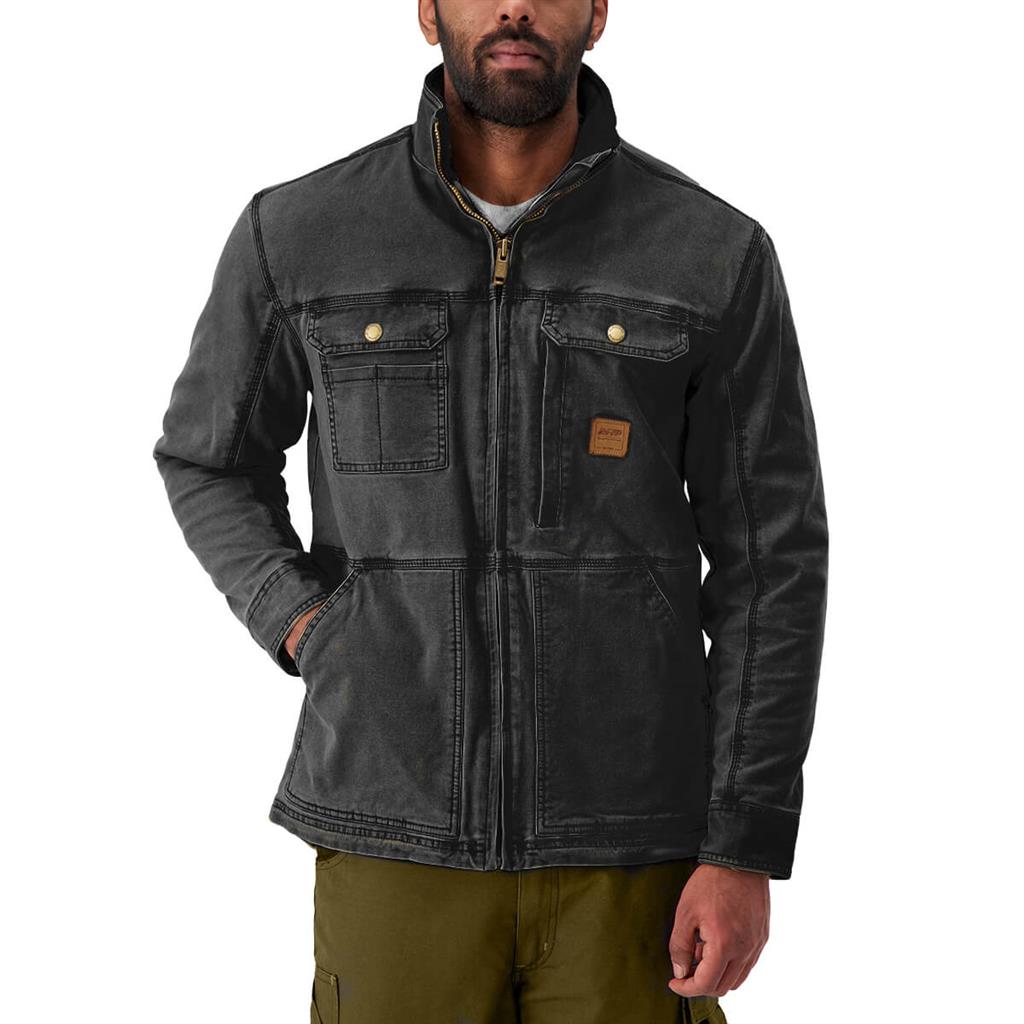 DuraDrive Men's SONI Black Vintage Lined Utility Jacket