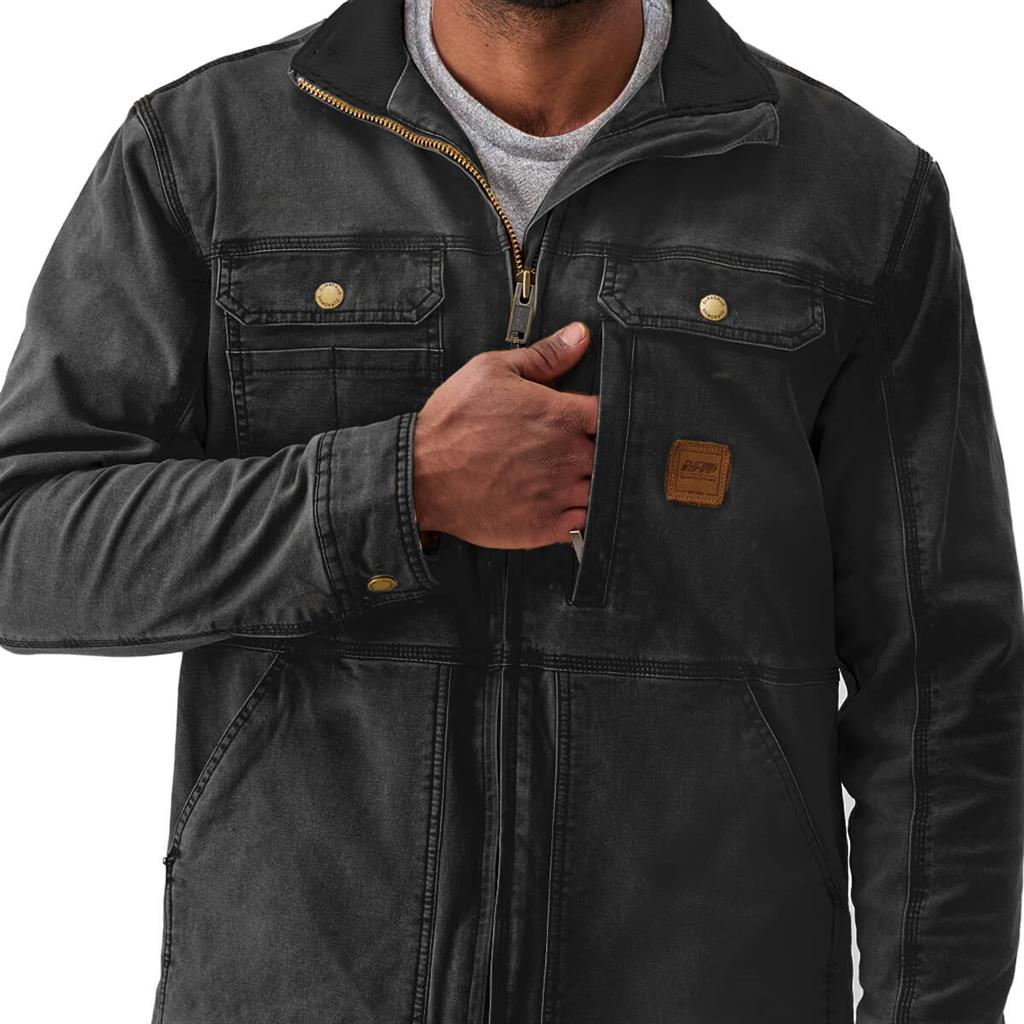 DuraDrive Men's SONI Black Vintage Lined Utility Jacket