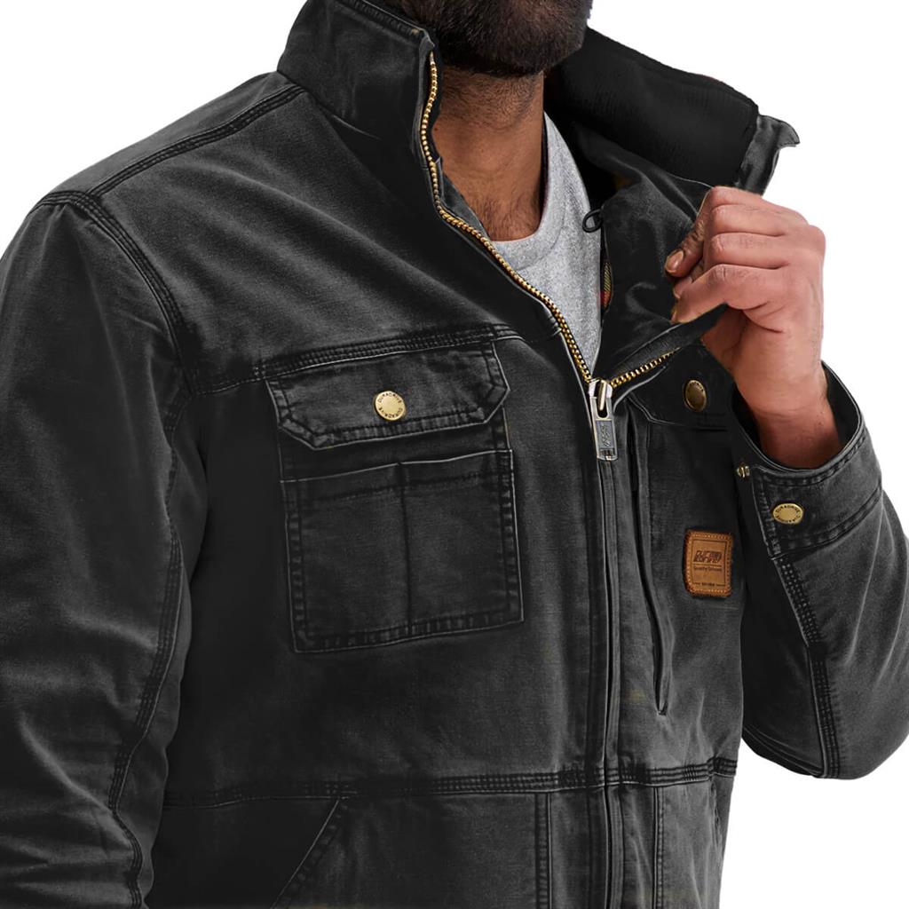 DuraDrive Men's SONI Black Vintage Lined Utility Jacket