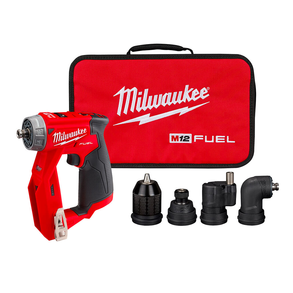 Milwaukee 2505-20 M12 FUEL 12-Volt Lithium-Ion 3/8 in. Brushless Installation Drill/Driver With 4 Tool Head (Tool Only)