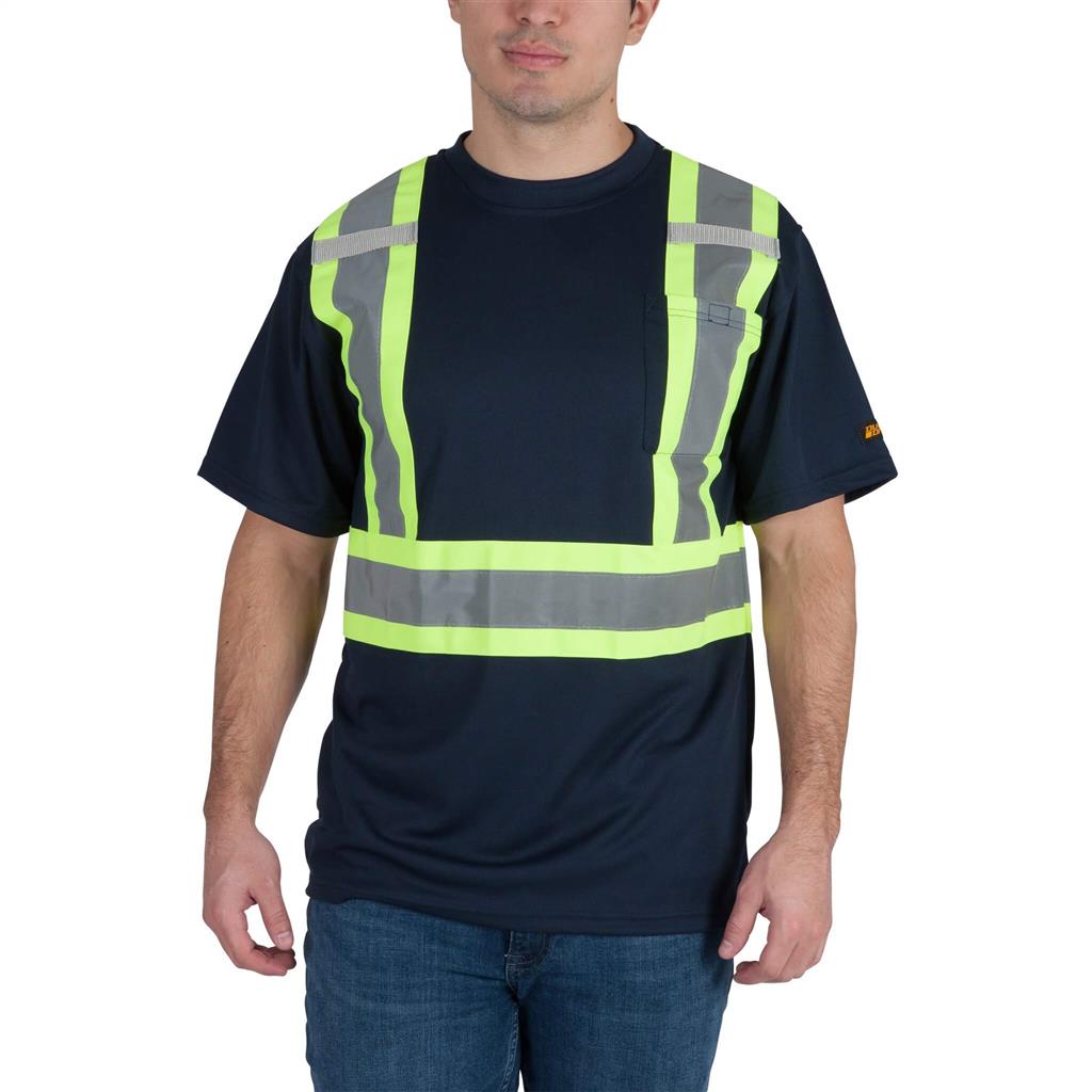 DuraDrive Men's Navy Hi-Vis Short Sleeve Cooling Safety T-Shirt