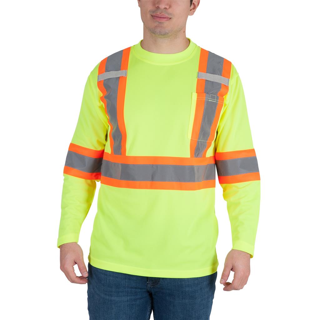 DuraDrive Men's Yellow Hi-Vis Long Sleeve Cooling Safety T-Shirt