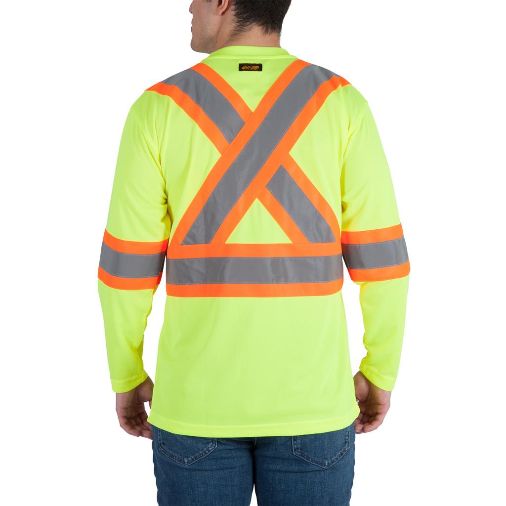 DuraDrive Men's Yellow Hi-Vis Long Sleeve Cooling Safety T-Shirt