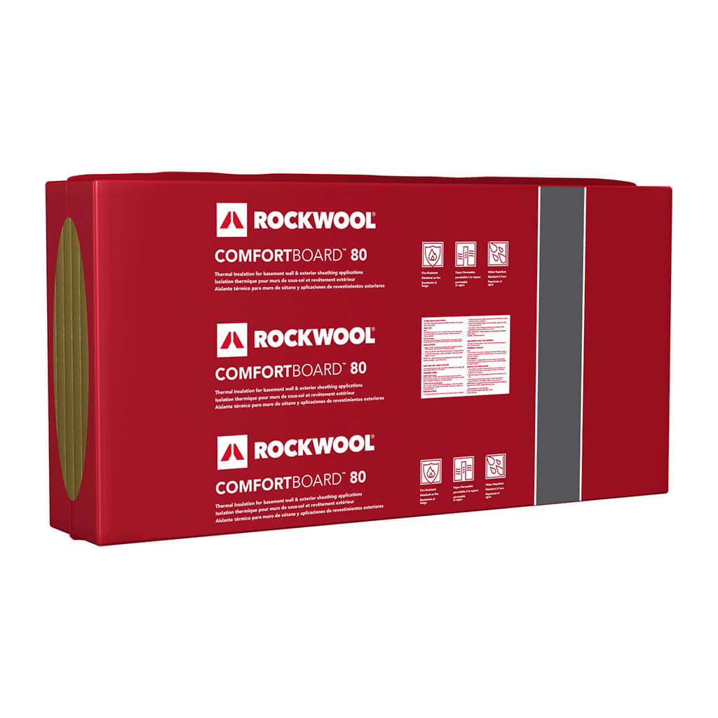 ROCKWOOL COMFORTBOARD 80 1.5 in. x 24 in. x 48 in. Continuous Insulation (6-Pack)